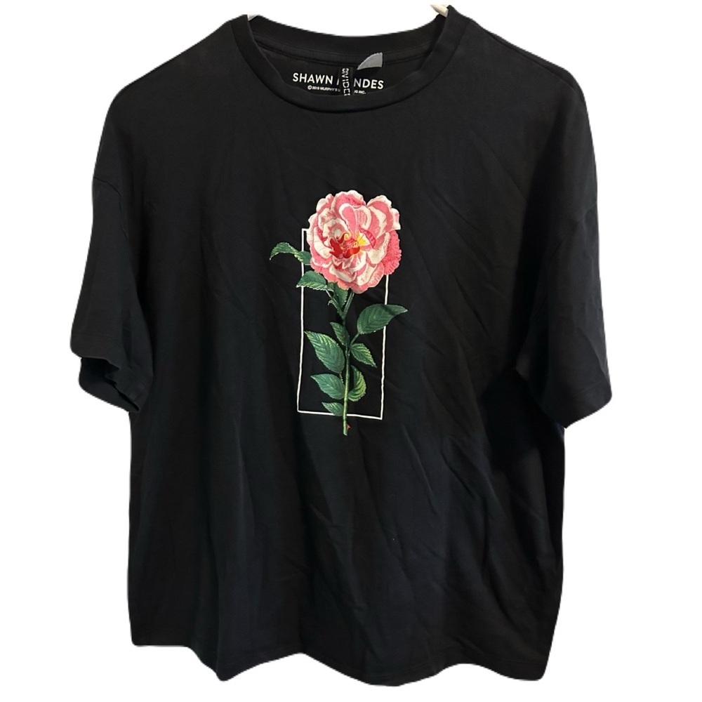 SHAWN MENDES X H&M 2019 The Tour Rose Graphic Tee Sz M Concert Merch Band Fan - Picture 14 of 16
